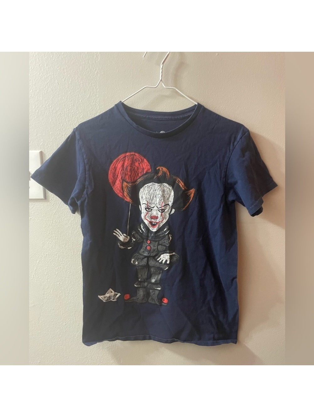 Men’s Small IT Clown Navy Graphic T-Shirt Tote5